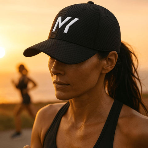 sportliche Frau mit MYHERO Cap in Black