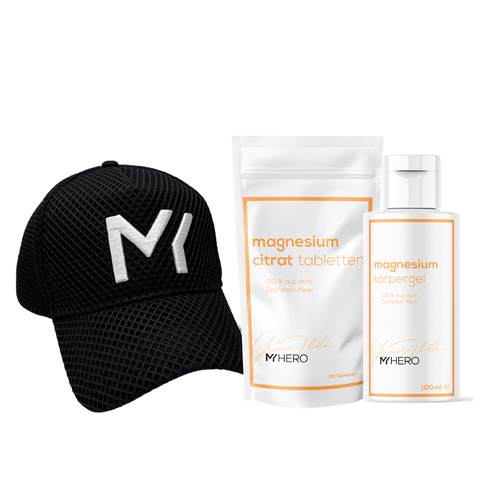 Sport & Regeneration Set mit Cap Black/White